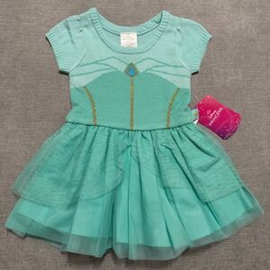 Disney Princess Jasmine Teal Knit Tutu Dress Toddler Girls 18M NWT